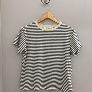 Active USA Black and White Striped Top
